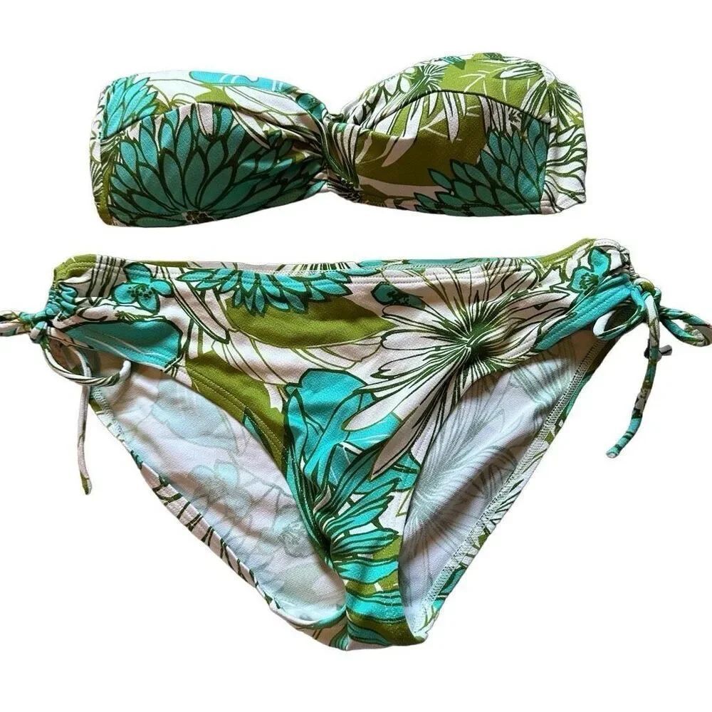 Swim systems green and white bikini - size M
